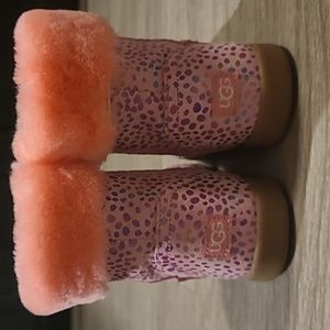 Pink sparkle polka dot Ugg Jorie